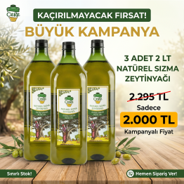 3 Adet Cere 2 Lt Naturel Sızma Zeytinyağı