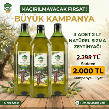 3 Adet Cere 2 Lt Naturel Sızma Zeytinyağı