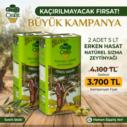 2 Adet Cere 5Lt Erken Hasat Naturel Sızma Zeytinyağı