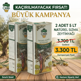 2 Adet Cere 5Lt Naturel Sızma Zeytinyağı