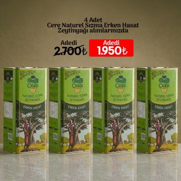  4 Adet Cere 5Lt Erken Hasat Naturel Sızma Zeytinyağı Alımında Adedi 1950₺